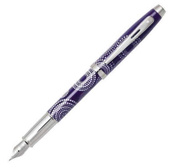 9271 Sheaffer Collection 100 Fountain Pen, Purple Design, Chrome Trim