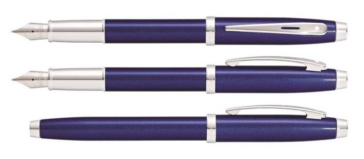 9339 Sheaffer fountain pen collection 100, blue, chrome finish