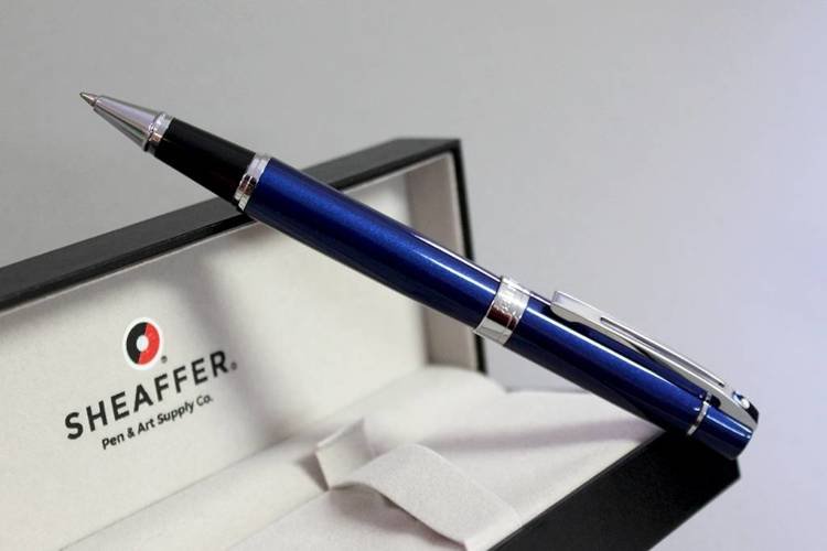 9341 Sheaffer rollerball pen collection 300, blue, chrome finish