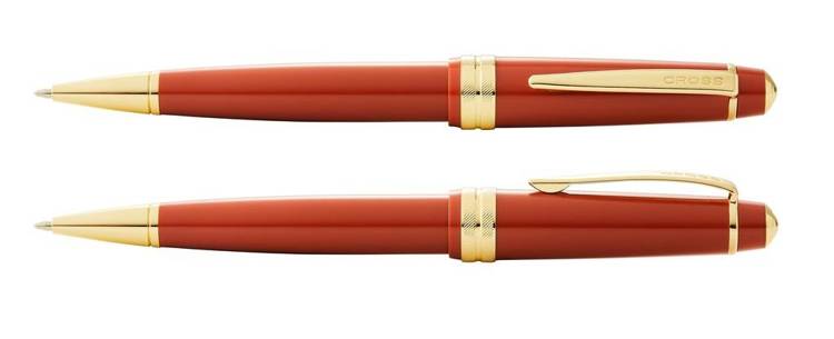 Cross Bailey Light red ballpoint pen with gold-colored elements