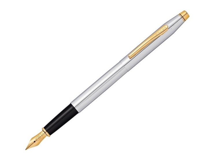 Cross Classic Century fountain pen with chrome barrel and gold details
