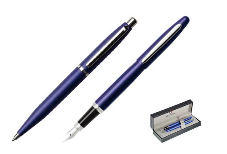 9401 Zestaw (pióro wieczne i długopis) Sheaffer VFM, niebieski, wykończenia niklowane