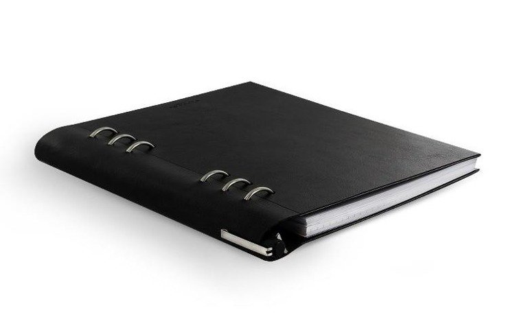 Clipbook fILOFAX CLASSIC A5, notatnik i terminarze bez dat, czarna okładka