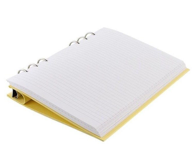 Clipbook fILOFAX CLASSIC A5, notatnik i terminarze bez dat, okładka w kolorze pastelowym żółtym