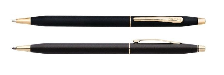 Długopis Cross Classic Century czarny, elementy pokryte 23k złotem