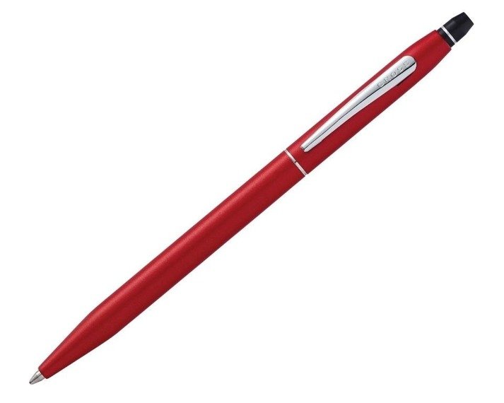 Długopis Cross Click czerwony, elementy chromowane