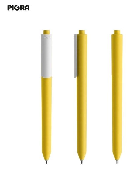 Długopis PIGRA P03, żółty z białym klipsem