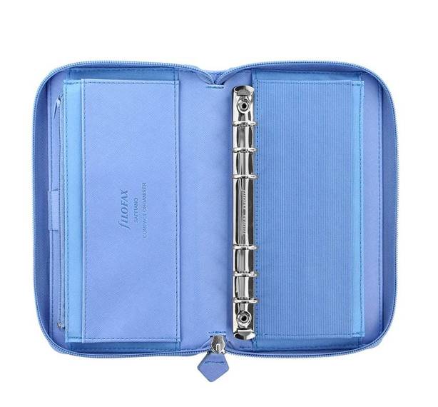 Organizer fILOFAX SAFFIANO Compact ZIP Personal, niebieski